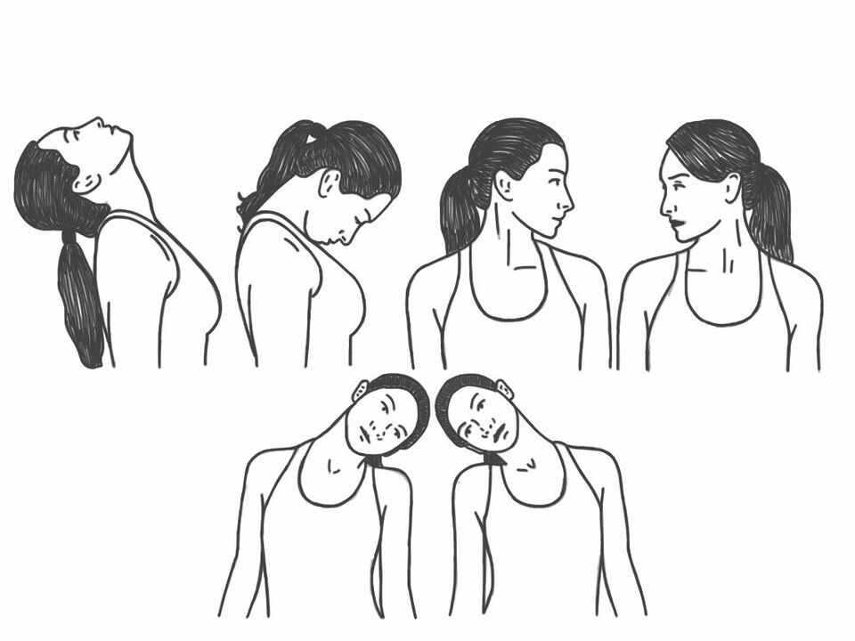 A series of head tilts will prevent cervical osteochondrosis